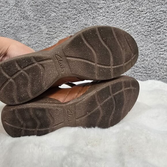 Clarks Collection Roseville Step Leather Mary Jane Flats Women's Size 9.5 Tan - Picture 5 of 9